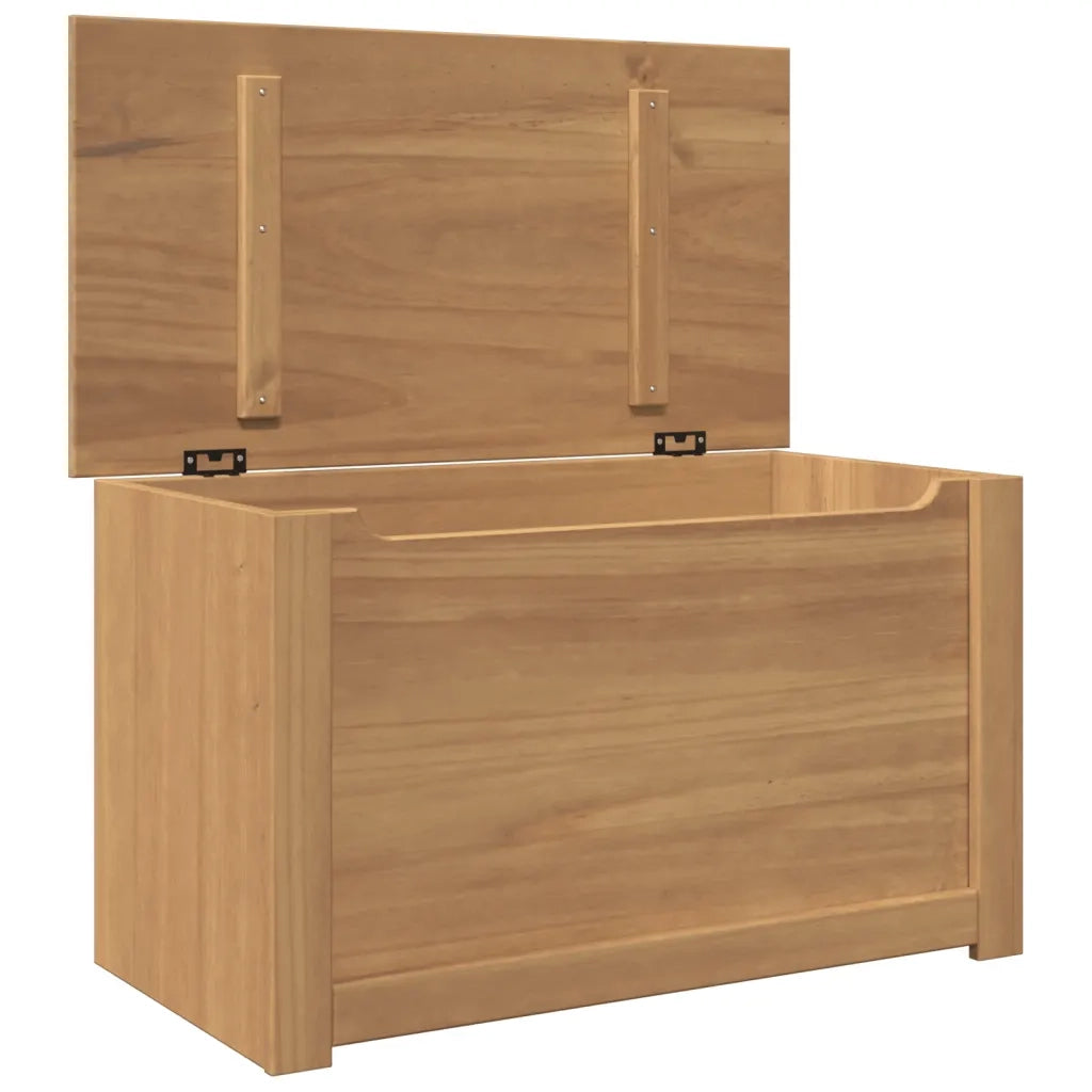 Cesta con Coperchio PANAMA 79x42x46 cm Legno Massello di Pino 4016387