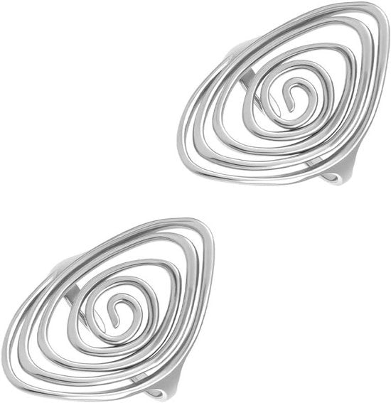 Set di Anelli Geometrici a Spirale in Acciaio Inossidabile da 2 Pezzi - Anelli per Dito Raffreddabili - Gioielli di Moda per Donne - Regalo per Natale e San Valentino
