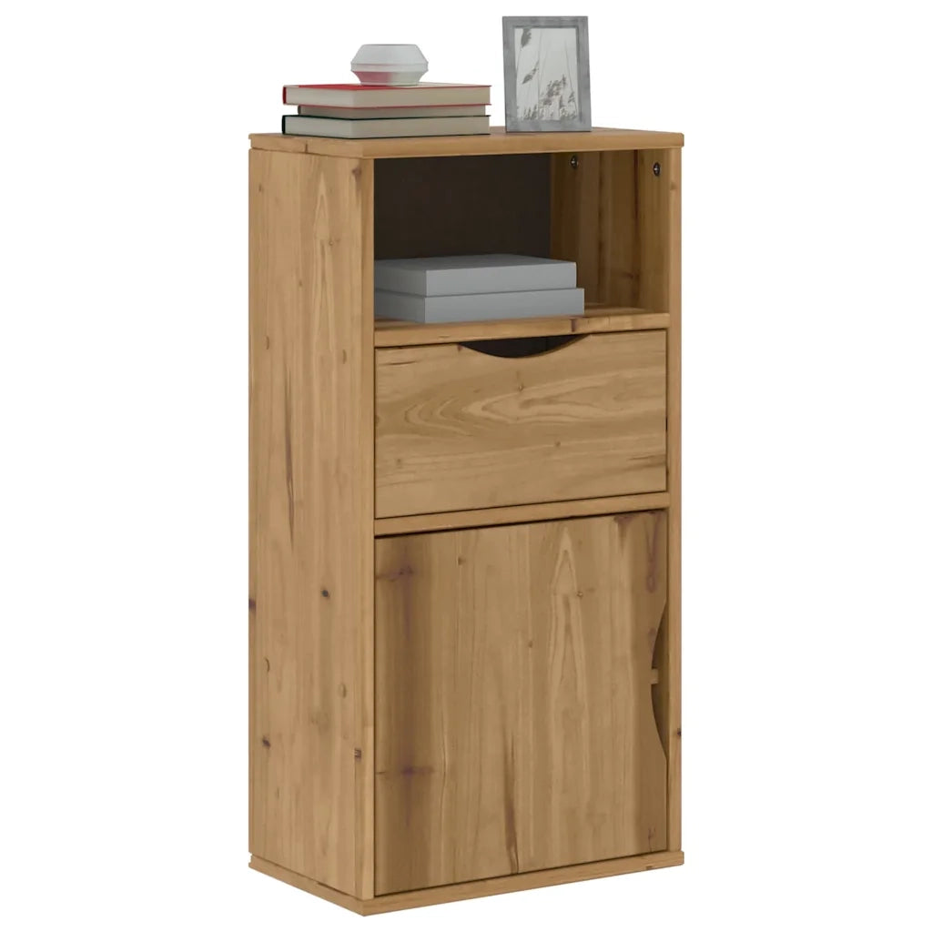 Armadietto Laterale con Cassetto ODDA 40x24x79 cm Legno di Pino 4103599