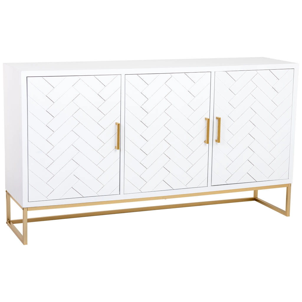 Credenza 3 ante in legno e metallo 160x41,5x90h cm