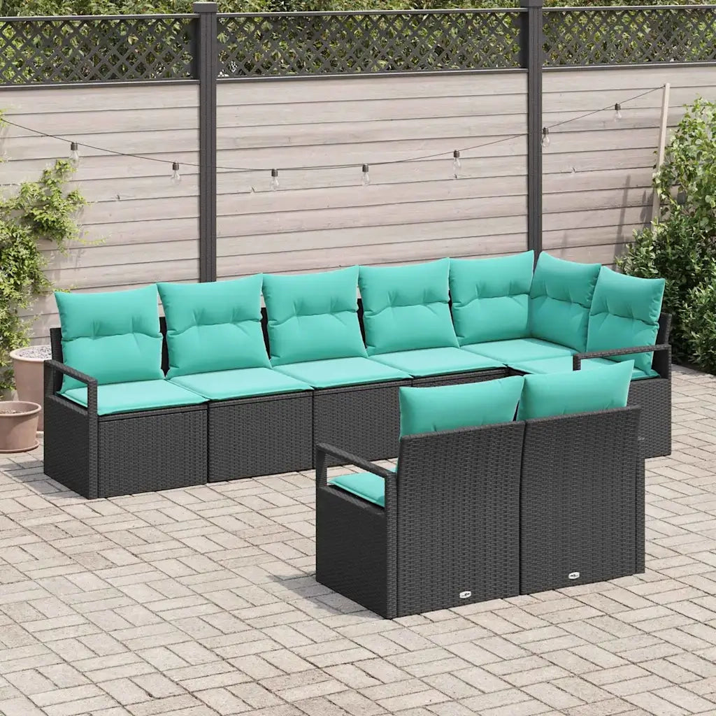 Set di divani 8 pcs Nero polyrattan 3346436