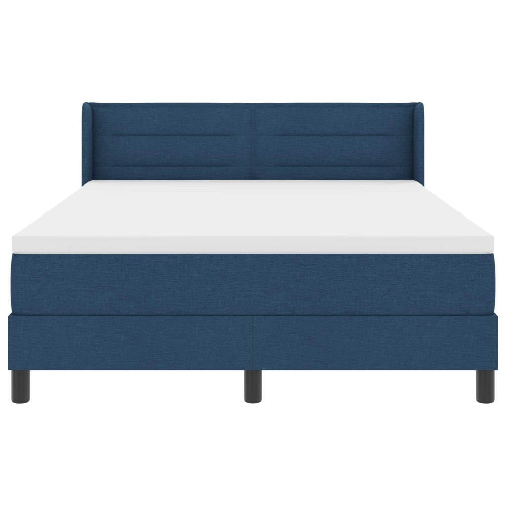 Letto a Box Spring  con Materasso Blu 140x190 cm Tessuto