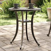 Tavolo da Giardino Bronzo Ã˜48x53 cm in Alluminio Pressofuso
