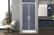 Box doccia nicchia 90 cm porta due battenti H195 cm GINA Cromato