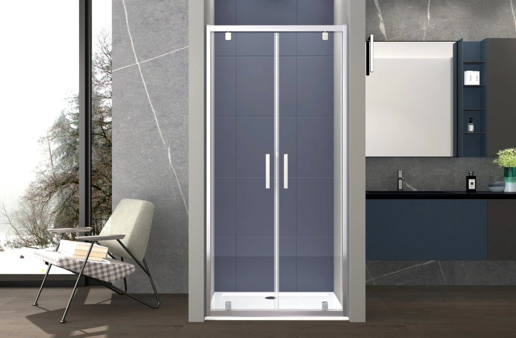 Box doccia nicchia 90 cm porta due battenti H195 cm GINA Cromato