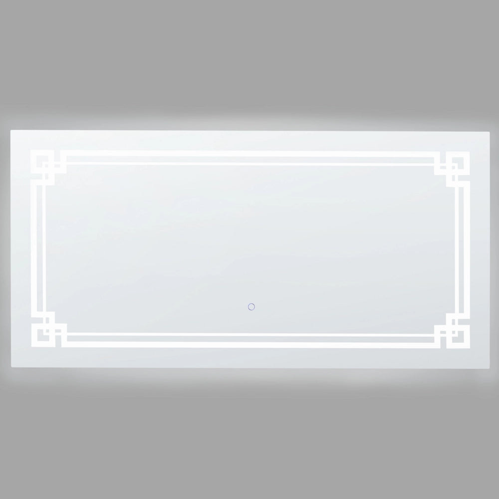 Specchio da muro rettangolare con LED 120 x 60 cm stile moderno contemporaneo bagno illuminazione