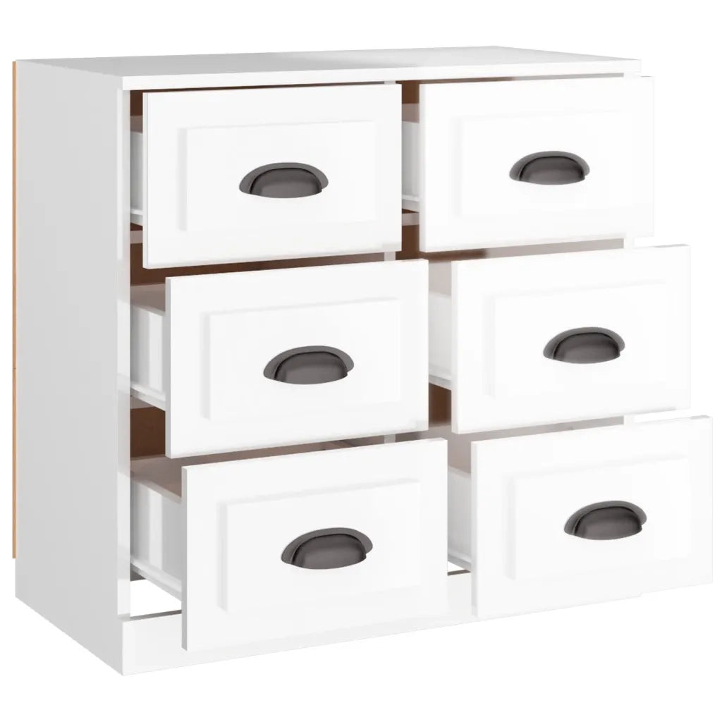 Credenza-Buffet-Armadio da cucina Bianco Lucido 70x35,5x67,5 cm in Legno Multistrato 682392