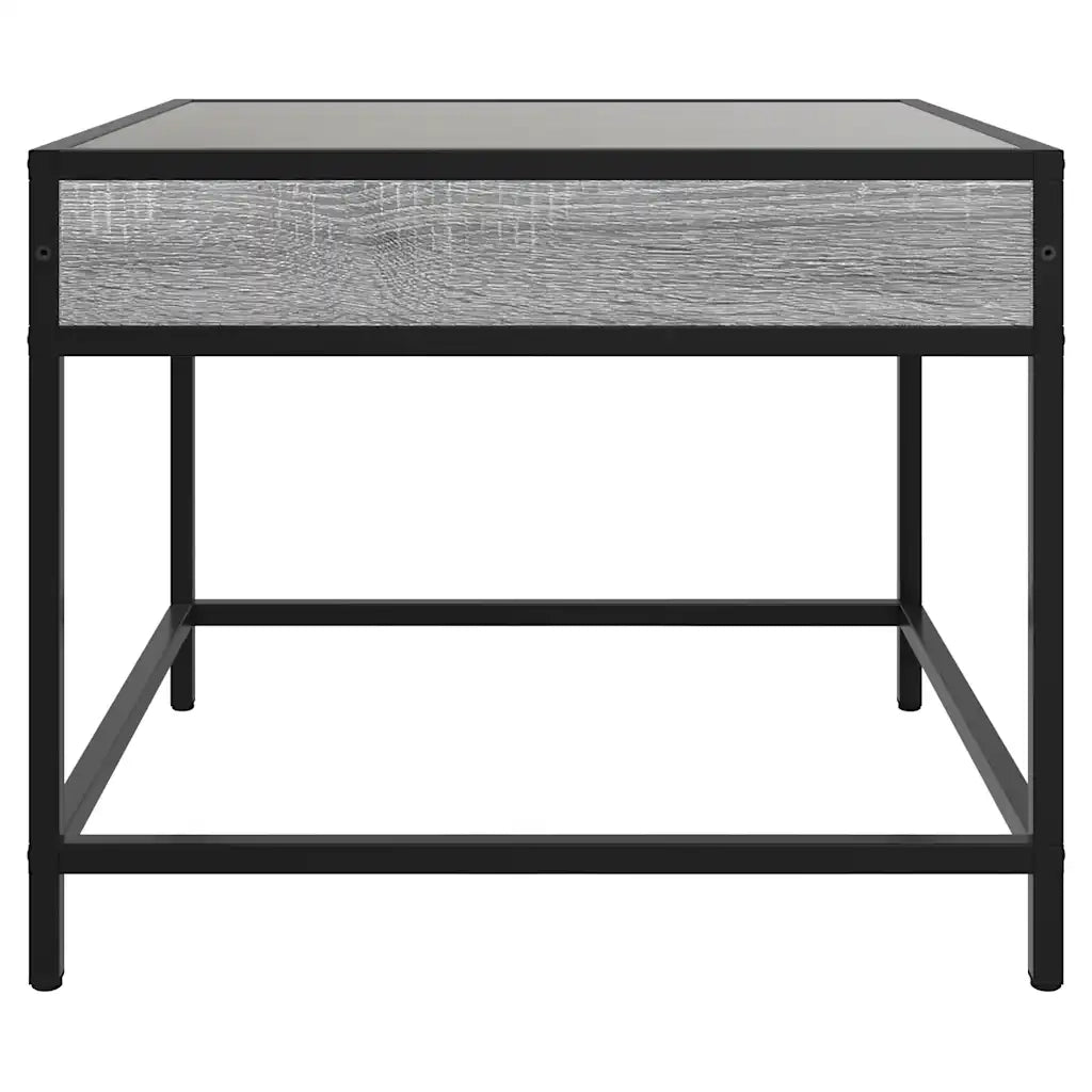 Tavolino da Salotto con LED Infinity Grigio Sonoma 50x50x41 cm