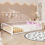Letto 140x200 cm con sponde; vani portaoggetti e LED in MDF e metallo bianco