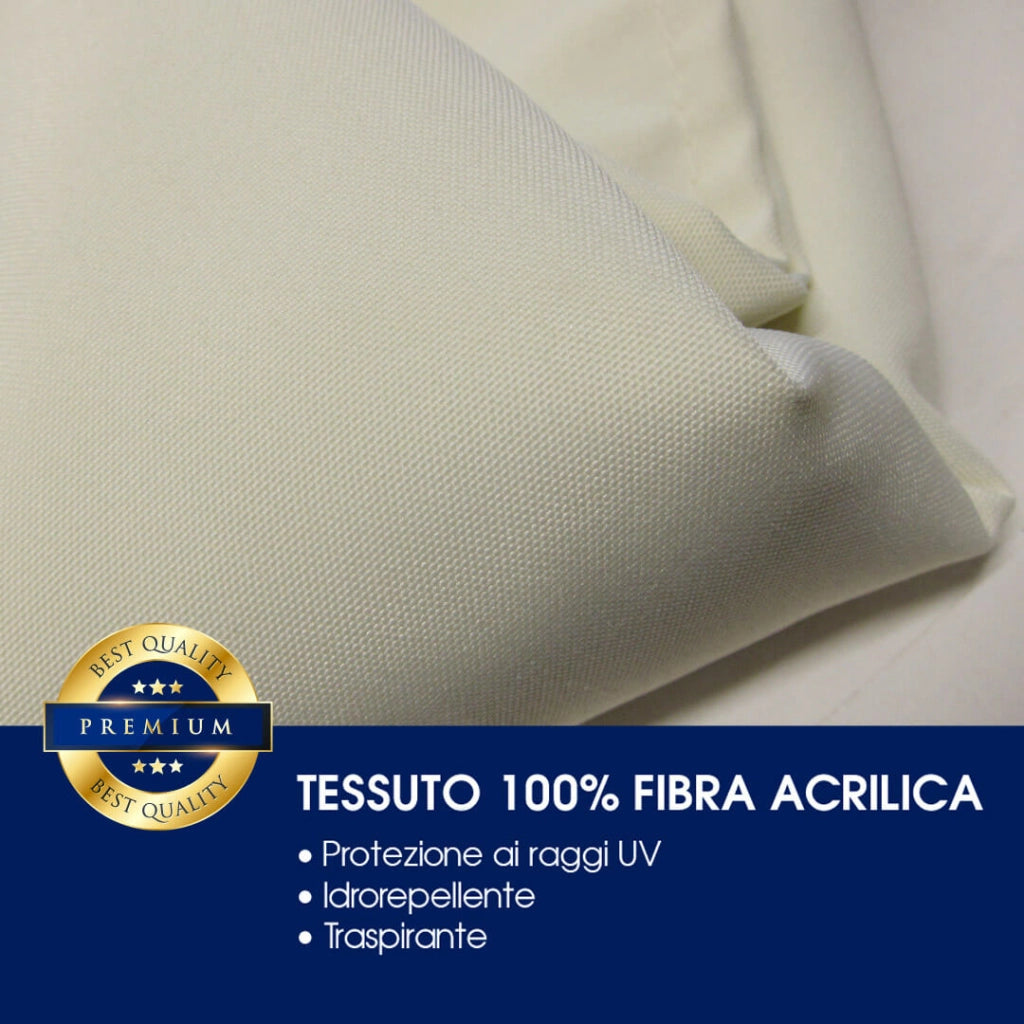 Ombrellone da Giardino Ø3 m Palo Ø48 mm in Legno Telo in Acrilico Danieli Havana Ecrù