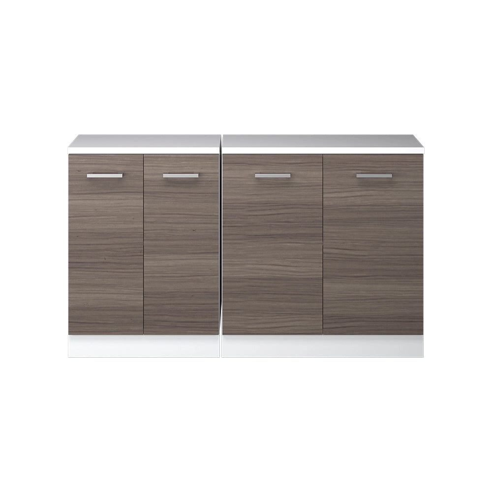Set di mobili sottotetto Rion Grigio nobile/Bianco 140 cm Set di 2 carcasse armadio profondità 60 cm Vicco