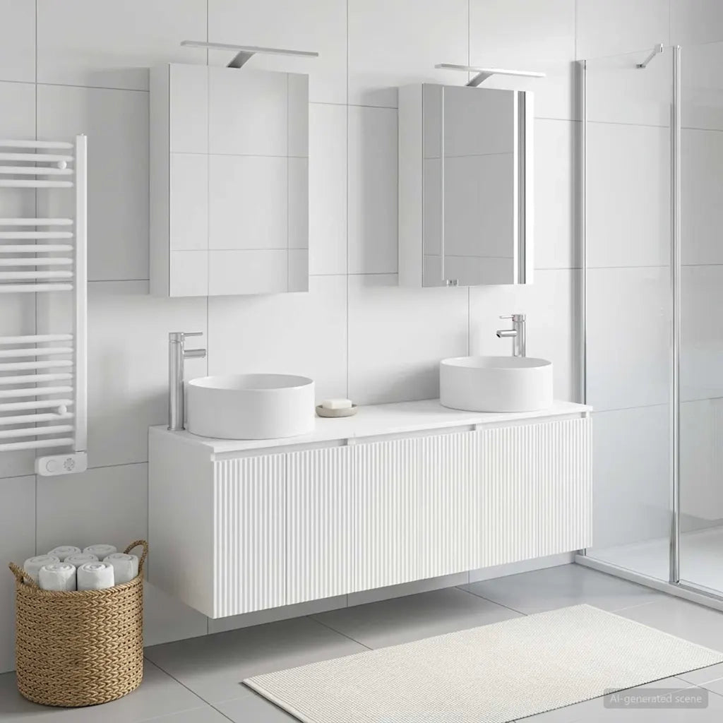 Set di Armadi da Bagno 5 pcs Bianco Legno ingegnerizzato 3406551