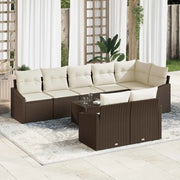 Set di divani con cuscino 9 pcs Marrone polyrattan 3346778