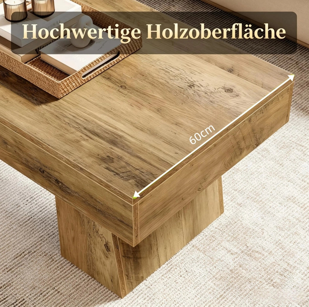 Tavolino da caffè rettangolare 120 x 60 x 50 cm in MDF marrone
