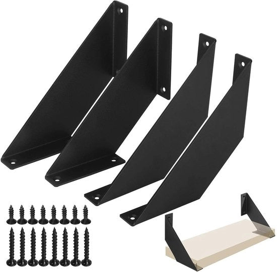 Set di sostegni per tavole in acciaio 3 mm spessore - Caricamento 40 kg a coppia - Montaggio flessibile - Set di 4 pezzi