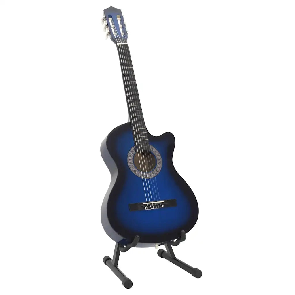 Set Chitarra Classica Western 12 pz con 6 Corde Blu 38" CFW4712898