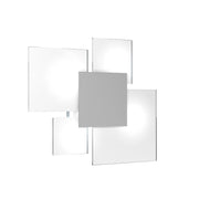Toplight Plafoniera da soffitto rettangolare Upgrade 4 luci con attacco GX53, struttura colore grigio e bianco, design moderno 46x42x15cm