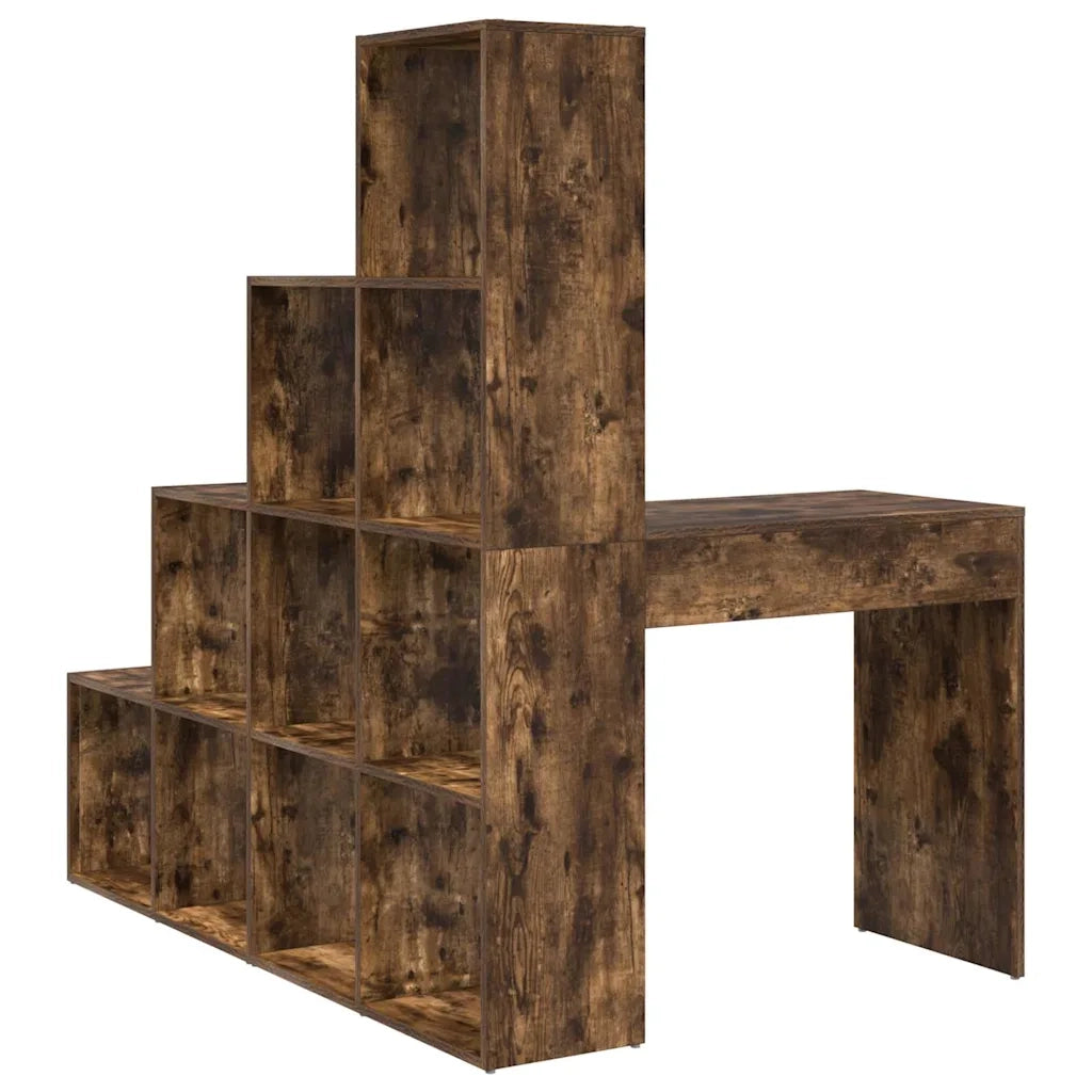 vidaXL Scrivania ad angolo Rovere fumo 101,5 x 149,5 x 149,5 cm