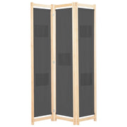 Parete divisoria divisorio mobile decorativo 3 pannelli grigio 120x4 cm tessuto 0802083