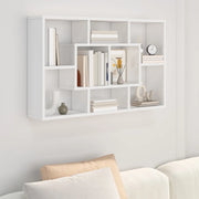 Scaffale Parete Bianco Lucido 85x16x52,5 cm Legno Multistrato 801424