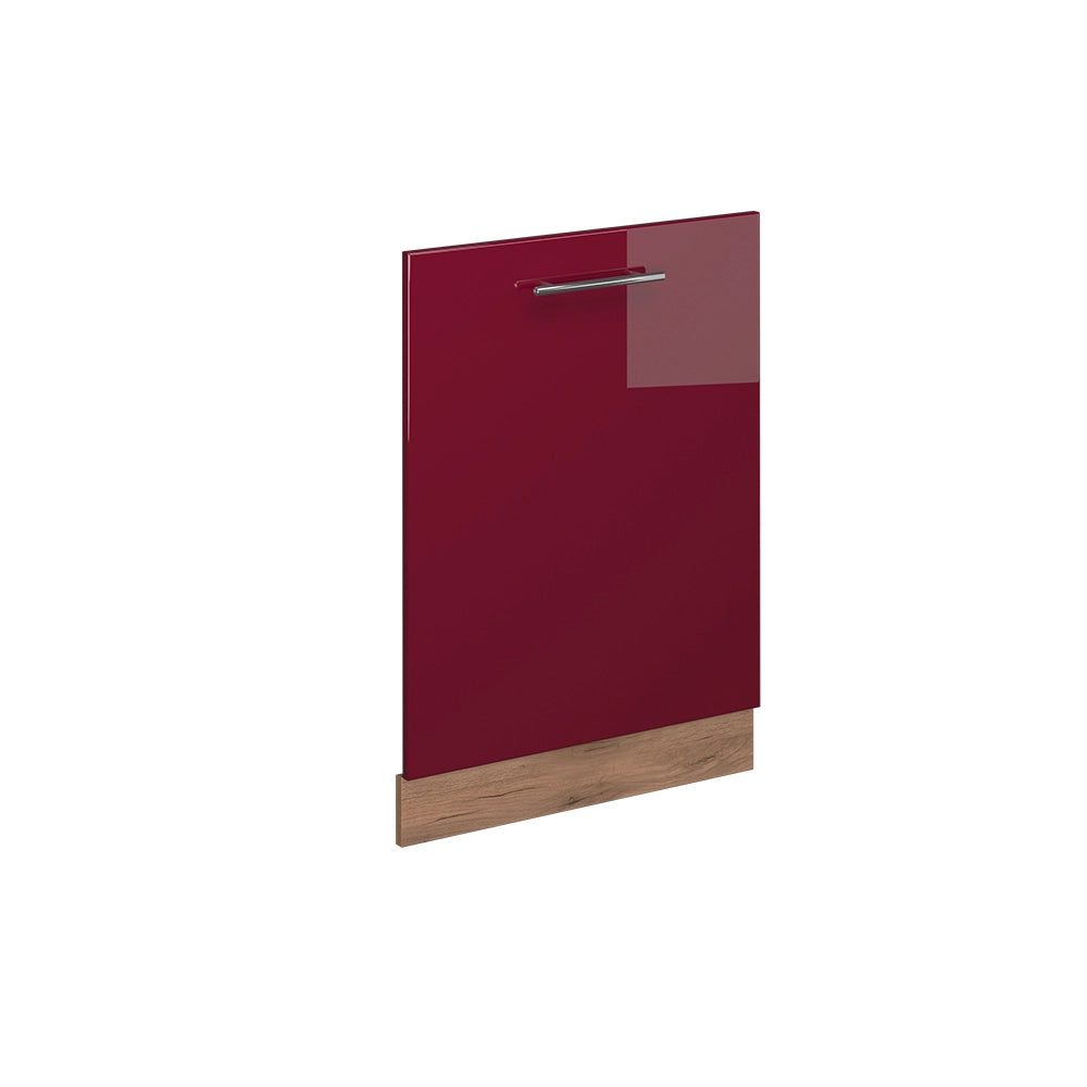 Vicco Pannello frontale della lavastoviglie Rosso bordeaux lucido 60 cm senza piano di lavoro