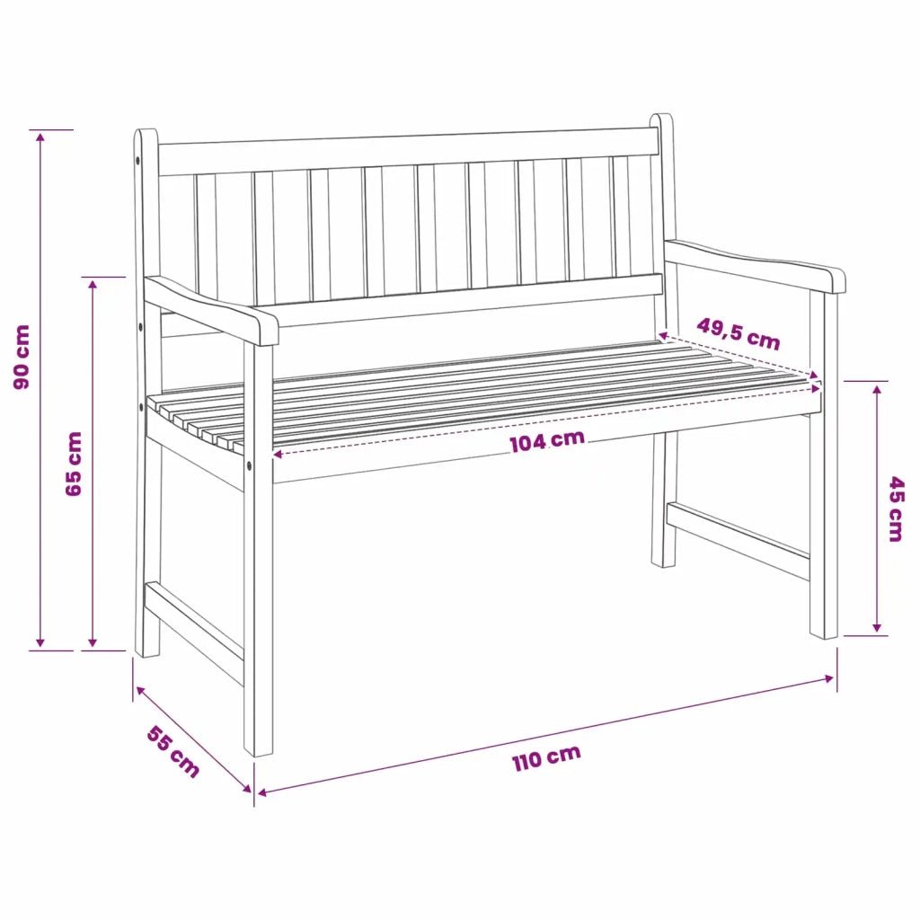 Panchina da giardino 2-Numero di posti 110 x 55 x 90 cm 42024966