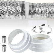 Adattatore per condotto di scarico 120 mm a 160 mm - Viti in acciaio inossidabile - Nastro di alluminio - Kit per aspirazione e ventilazione
