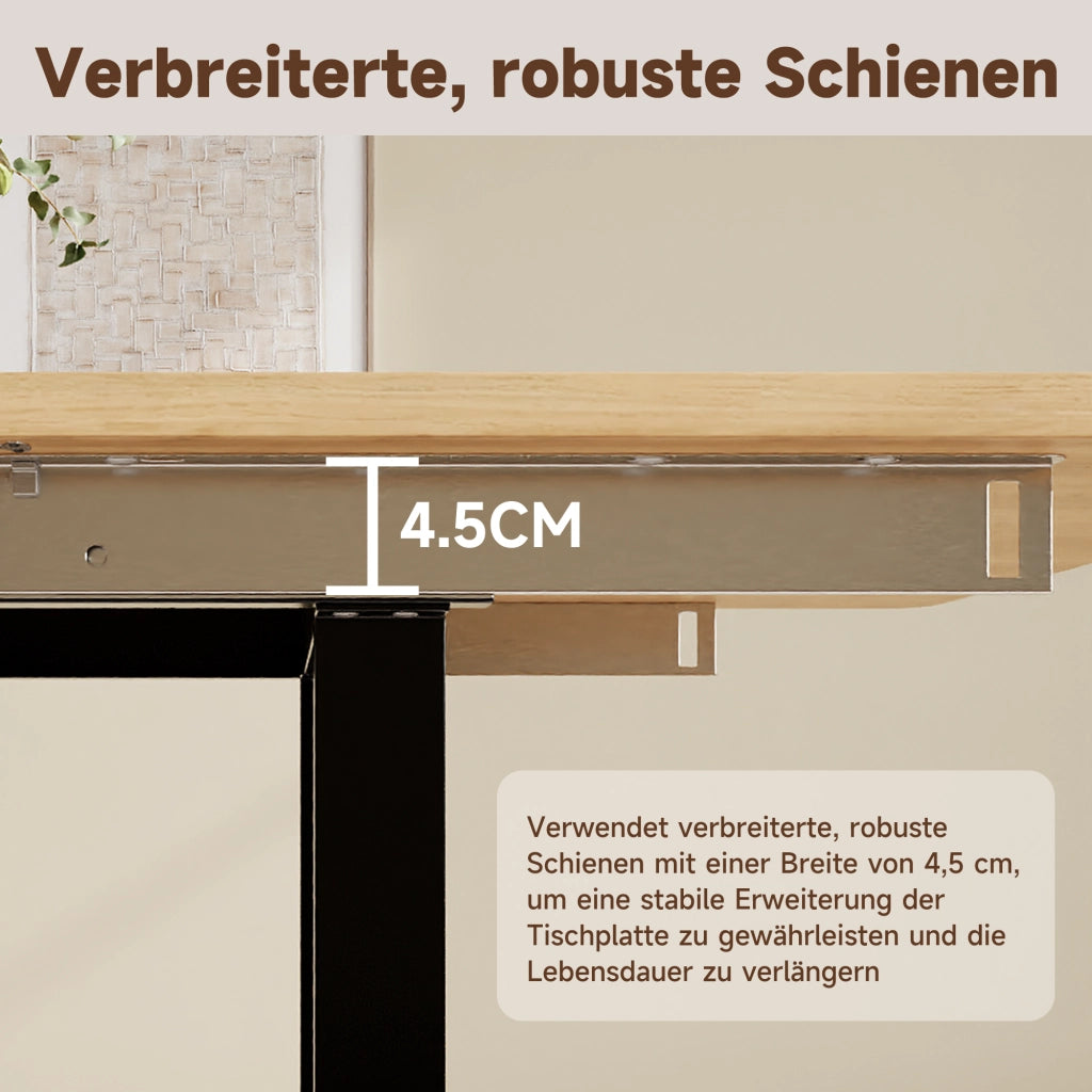 Tavolo allungabile a 3 livelli per 6-10 persone con struttura stabile in MDF finitura rovere per cucina e sala da pranzo