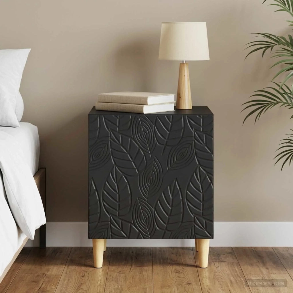 Comodino Nero 43 x 34,5 x 50 cm Legno ingegnerizzato 895027