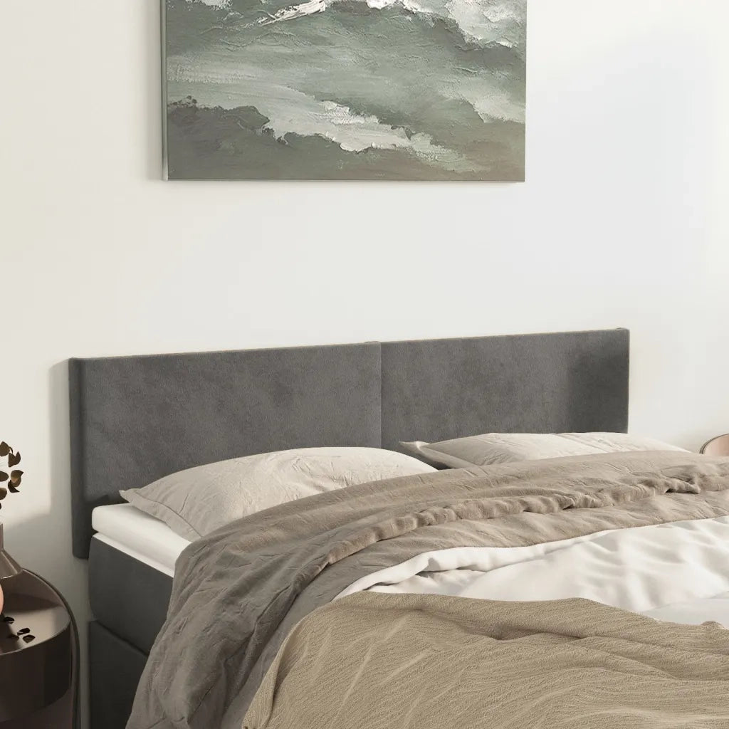 Testiera | Testata Grigio Scuro 144x5x78/88 cm in Velluto