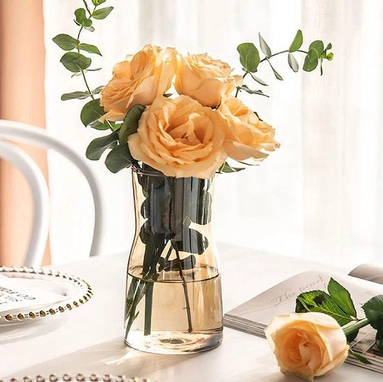 Vaso di vetro trasparente, vaso decorativo di cristallo, vaso per fiori, portainnesti per ufficio casalingo, regalo per matrimonio, festa di benvenuto in casa