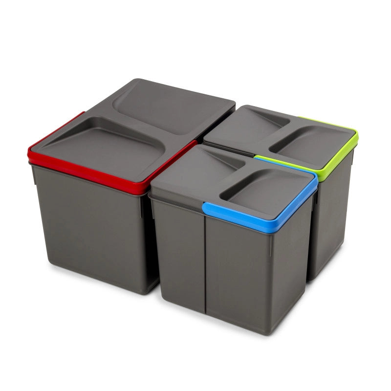 Base per cassetto da cucina Recycle, 2 scomparti, modulo 600 mm, Grigio antracite Tecnoplastica