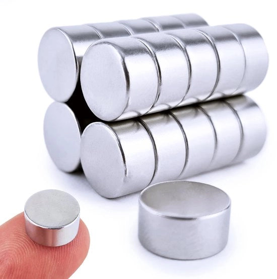 20 magneti neodymium extra forti, Ø 10 x 5 mm, per uso su frigorifero, lavagna, bacheca e per attività di hobby e ufficio