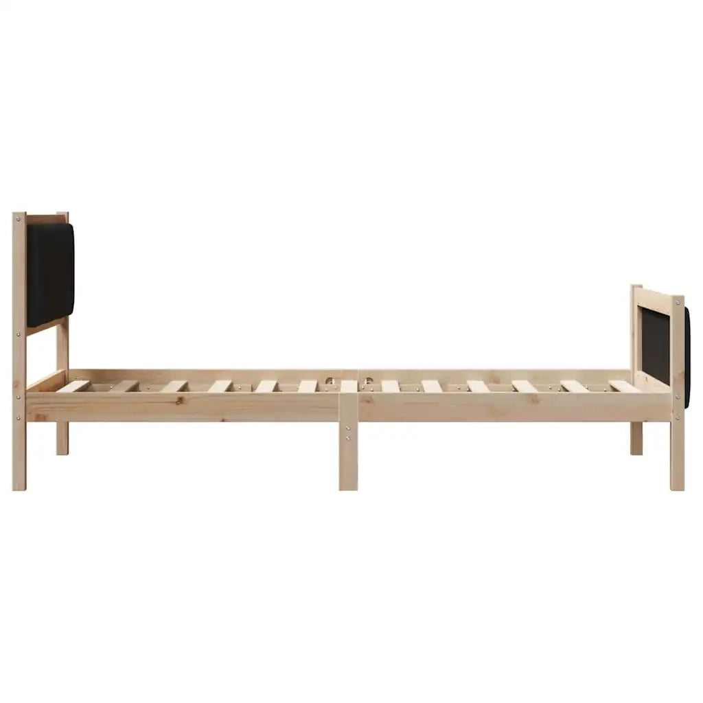 Struttura del Letto con testiera Marrone e nero 90 x 190 cm 878506