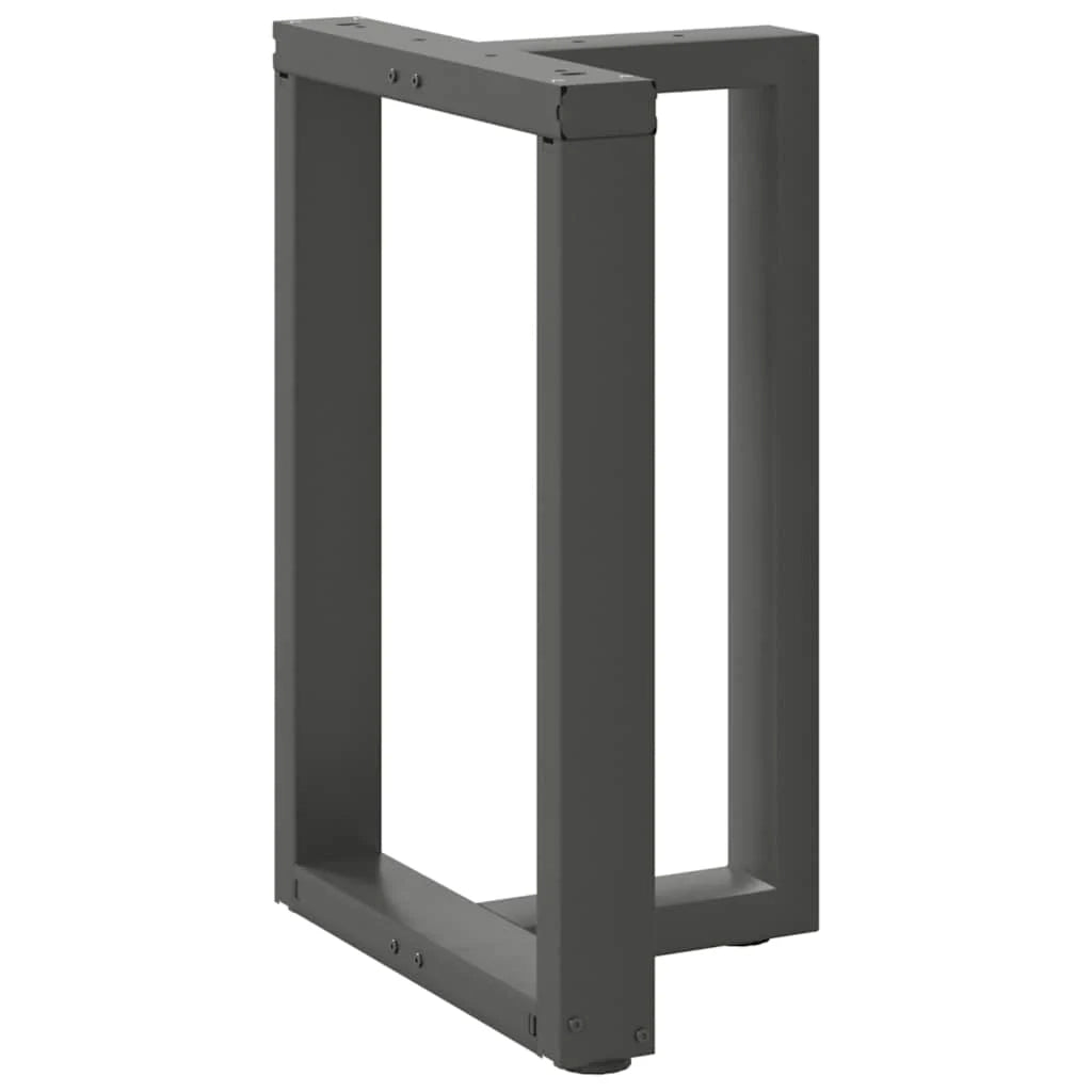 Set di 2 gambe per tavolo da pranzo a forma di T 50 x 35 x 73 cm con piedini regolabili design moderno acciaio antracite 02_0057319