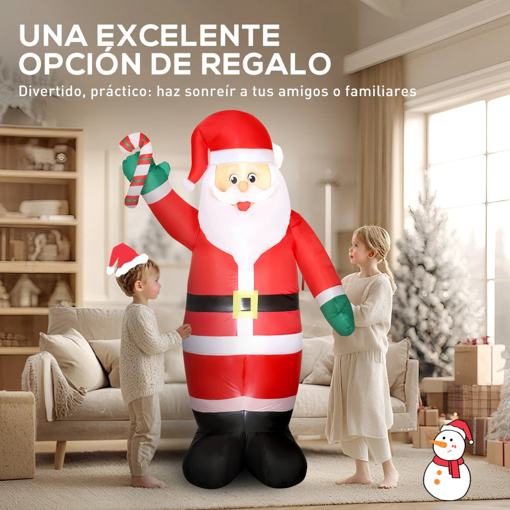 Babbo Natale Inflabile 240 cm con Luci LED e Inflatore ¨C zephmum ¨C Multicolor per Esterno Interno