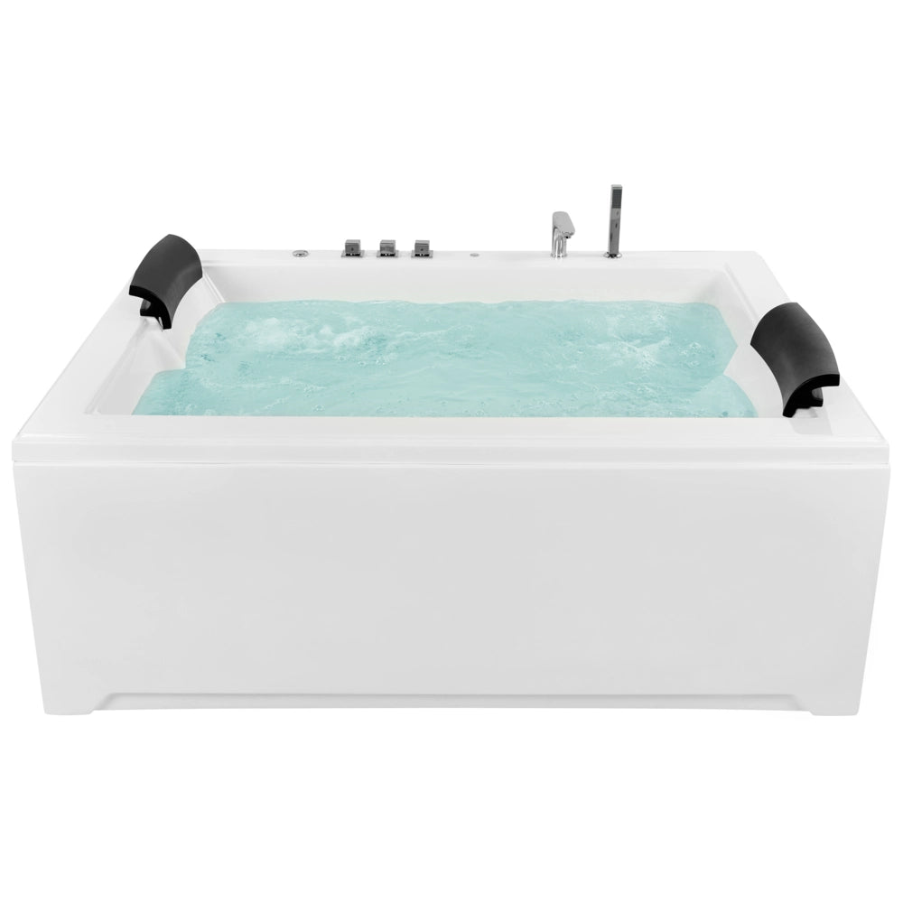 Vasca Idromassaggio Dritta Bianca Sanitaria Acrilico Singola 183 x 142 cm Spazio per 2 Rettangolare Stile Moderno