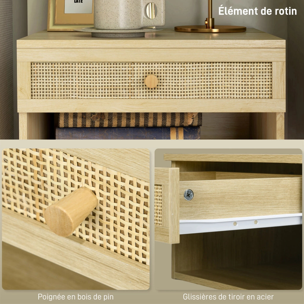 Comodino a muro con cassetto scorrevole e nicchia ¨C zephmum ¨C 40x34x23 cm