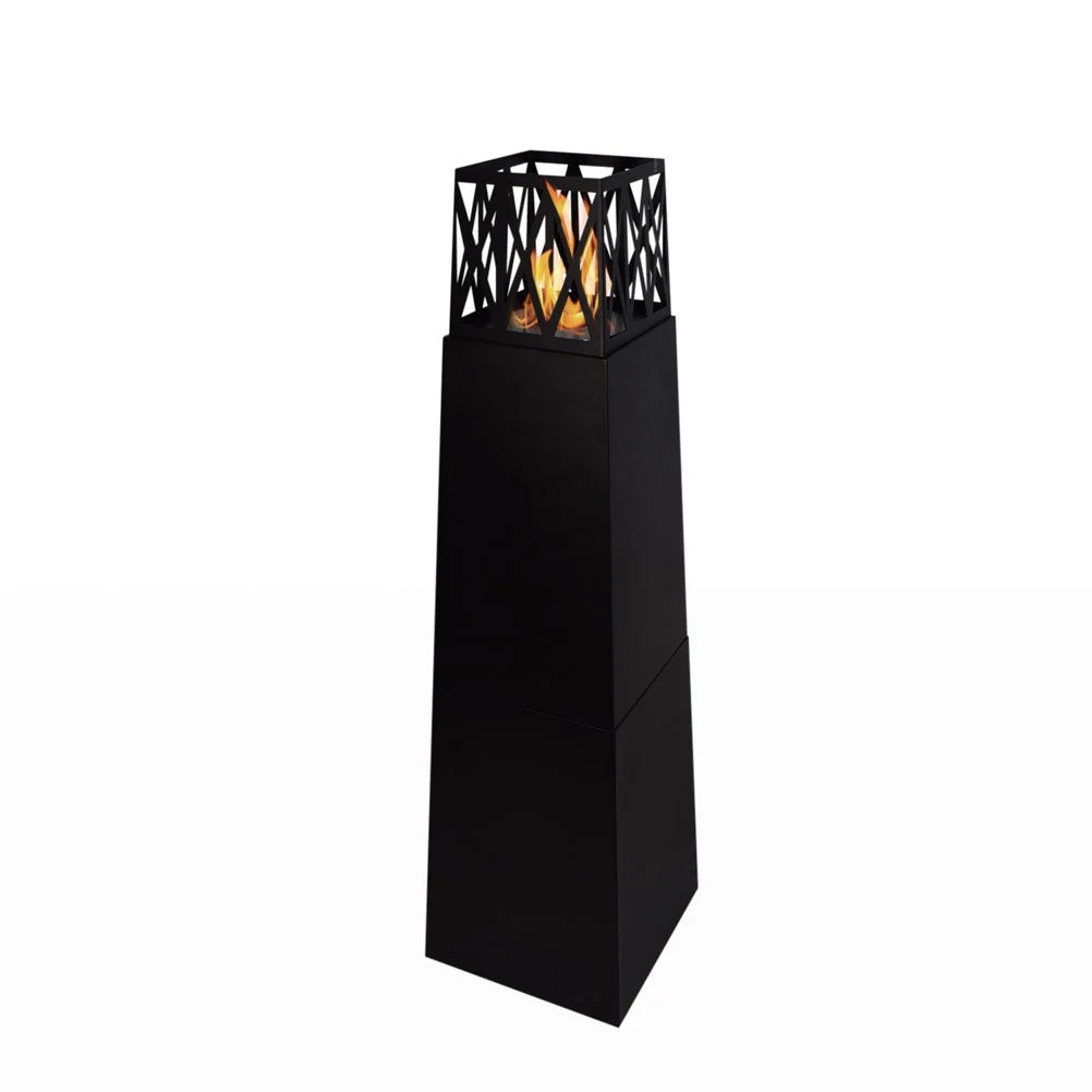 Camino a bioetanolo da giardino per esterno Vulcano Nero 40x40x145