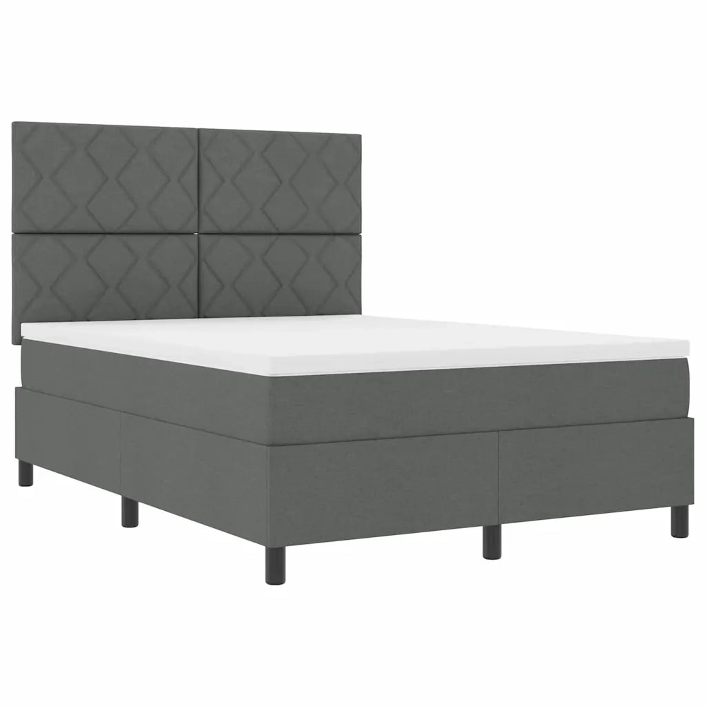 Letto a molle con materasso Grigio scuro 140 x 200 cm Tessuto 3342950