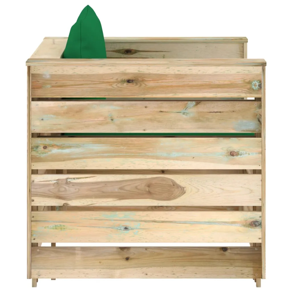 Set Divani da Giardino con Cuscini 2 pz Legno Impregnato Verde cod mxl 42763