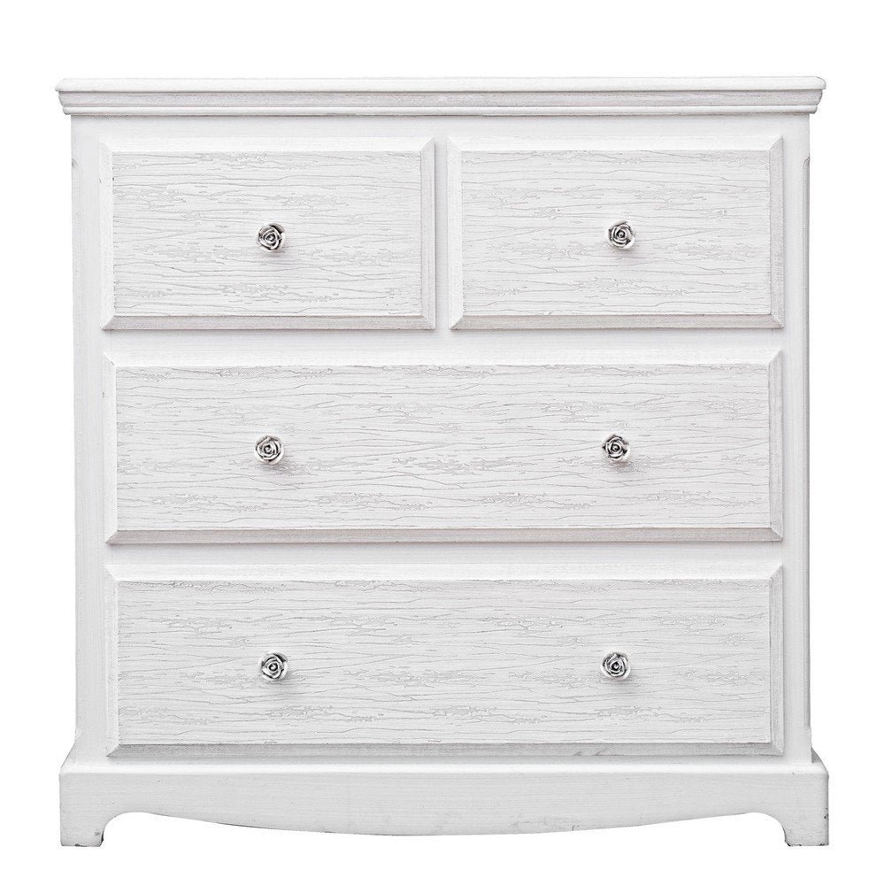 Cassettiera Legno Bianco Rustica da Interno - BLAINE