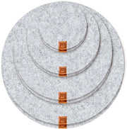 Set di sostegni per bicchieri in velluto - 8 cm / 15 cm / 20 cm / 25 cm - set da 8 pezzi in grigio chiaro per bicchieri, tazze, bar, calici - sostegni per tavolo premium