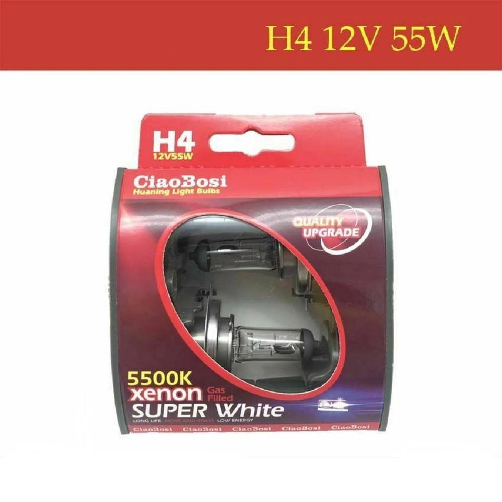 Trade Shop - Coppia Lampadine Lampade Auto Moto Xenon H4 12v 55 Watt 5500k C-186282 -