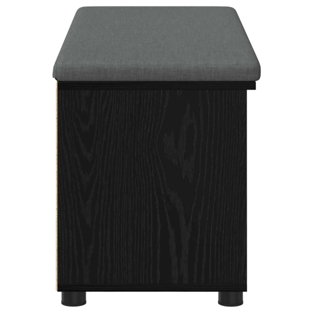 Panca per ingresso con cuscino Rovere Nero 100 x 38 x 46 cm