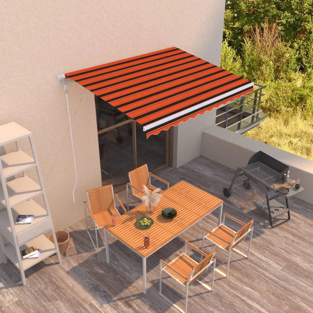 Tenda da Sole Retrattile Automatica 300x250cm Arancione Marrone 3068870