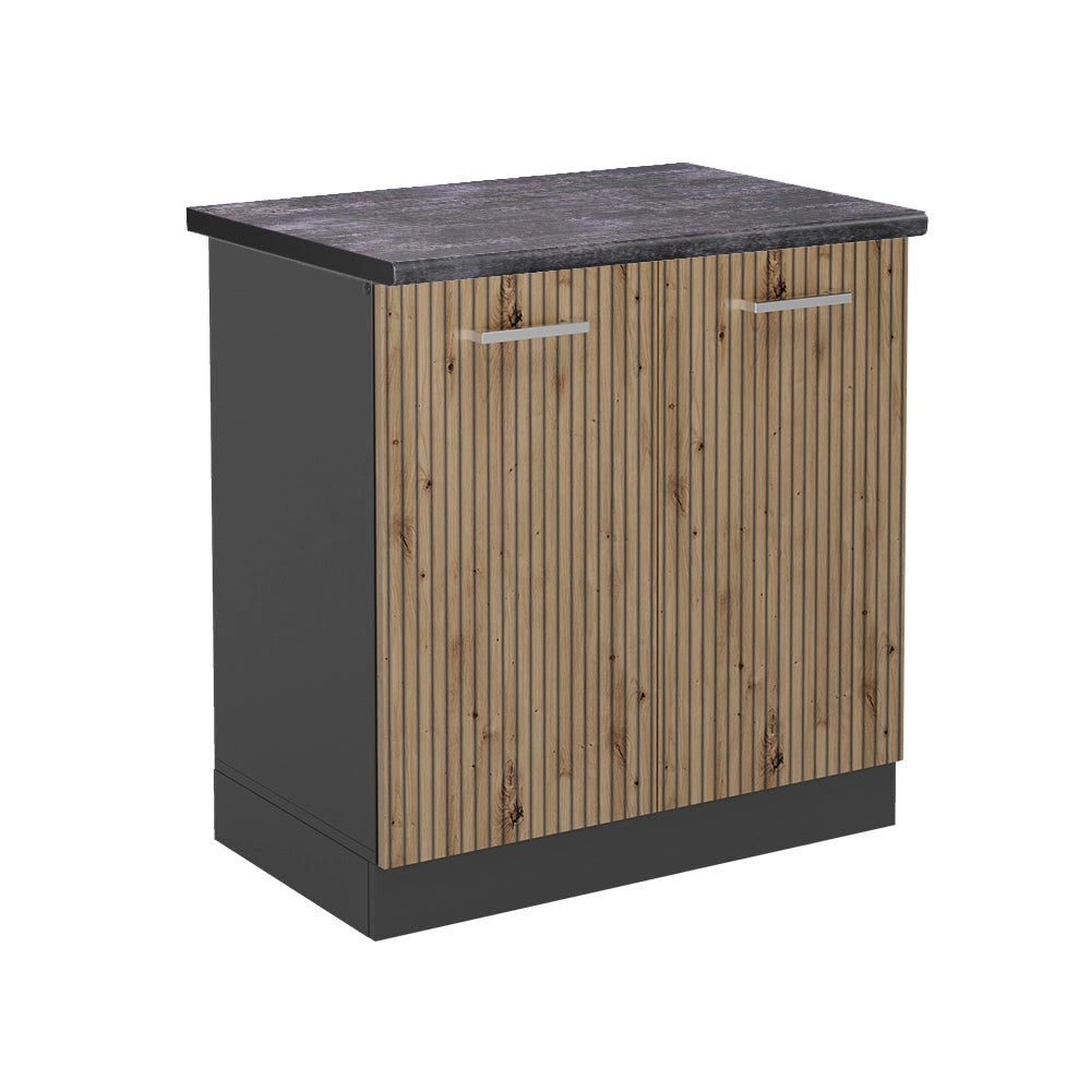 Vicco Mobile lavello cucina Rovere artigianale 80 cm , PL Antracite