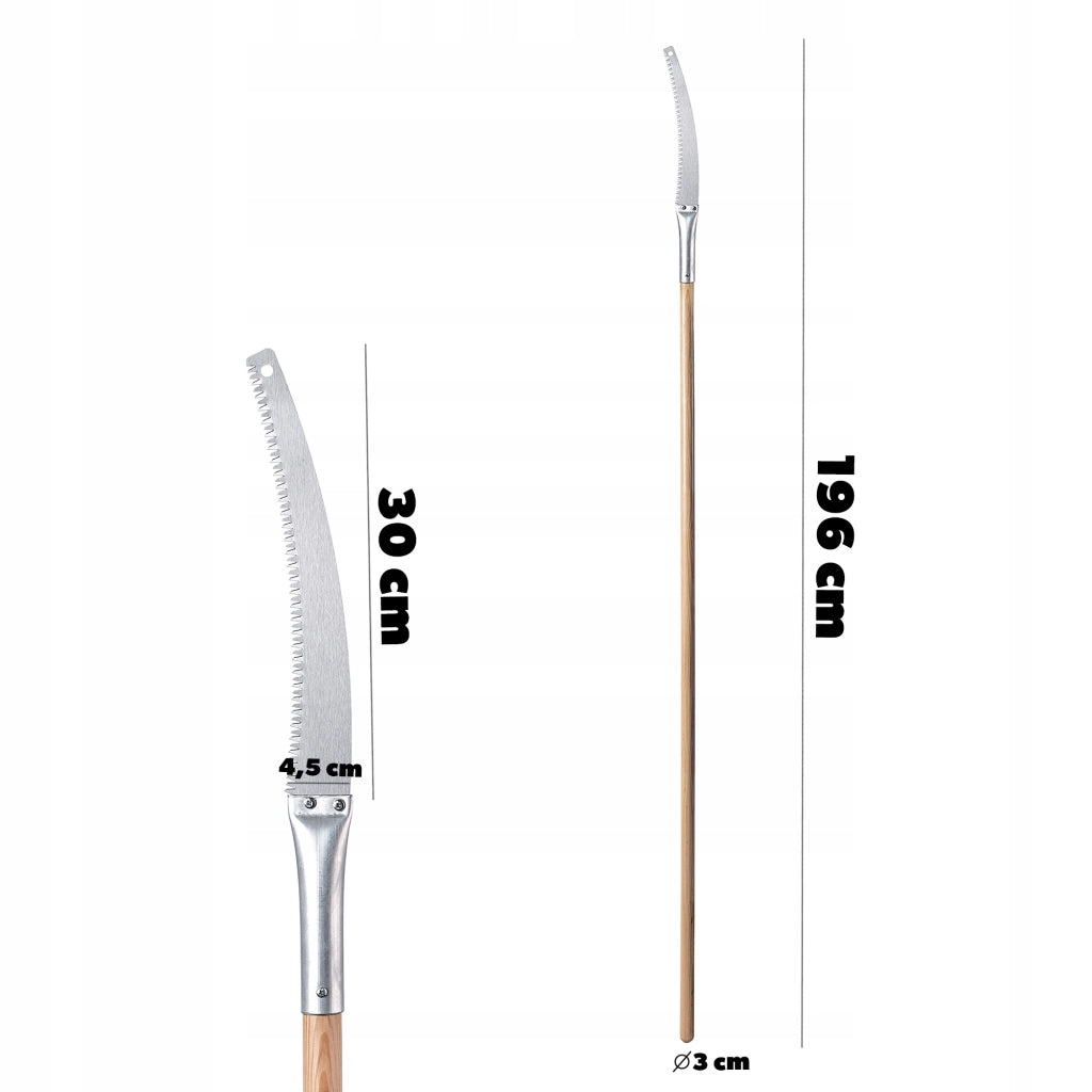 Sega manuale per alberi KADAX da 30 cm, leggera, con manico da 196 cm.
