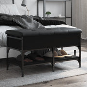 Panca Porta Scarpe-Sgabello-Panca Scarpiera Nera 82x42x45 cm in Legno Multistrato