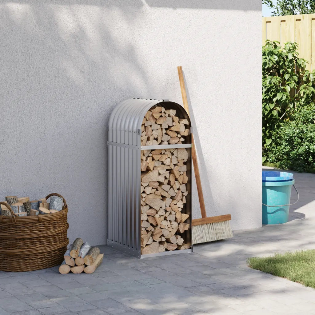 Portaceppi Argento 40x45x100 cm in Acciaio Zincato 364587